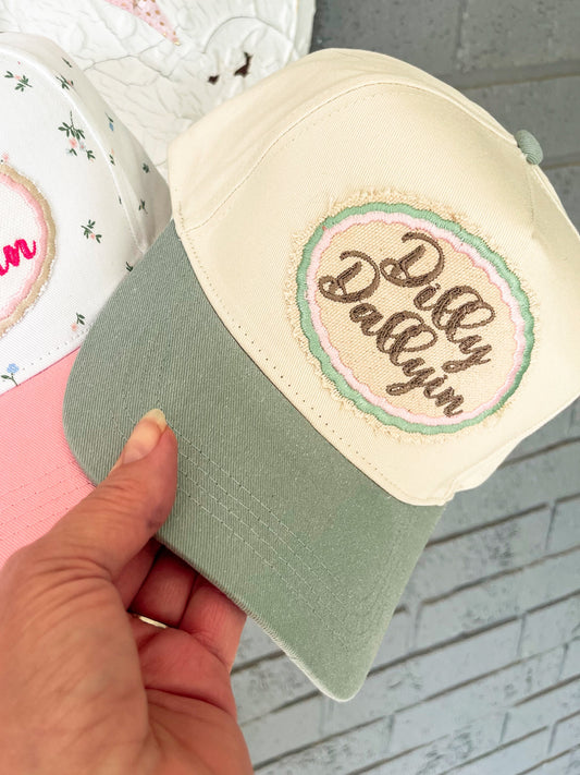 Dilly Dallyin Hat Sage and Pink