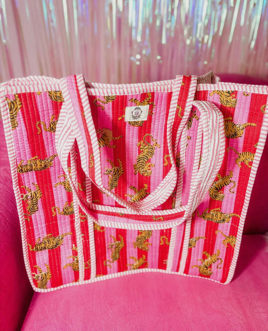 Heart of Grace Tiger Lily Quilted Tote Bag