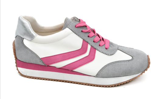Corkys Grey Pink Kickoff Sneakers
