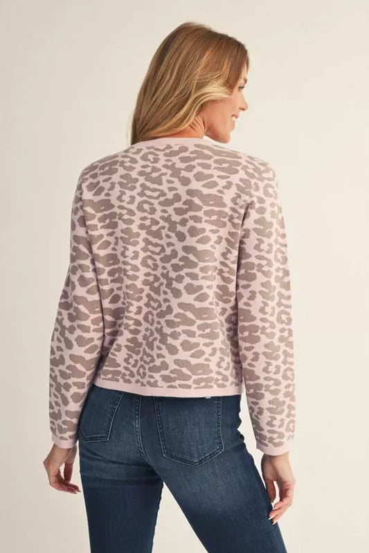 Pink Leopard Cardigan