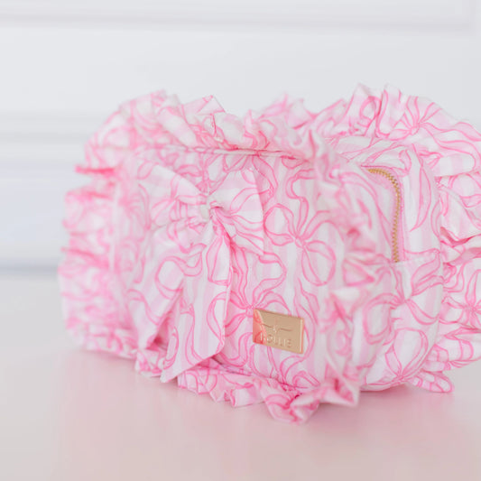 Hollis Quilted Coquette Large Clear Pouch