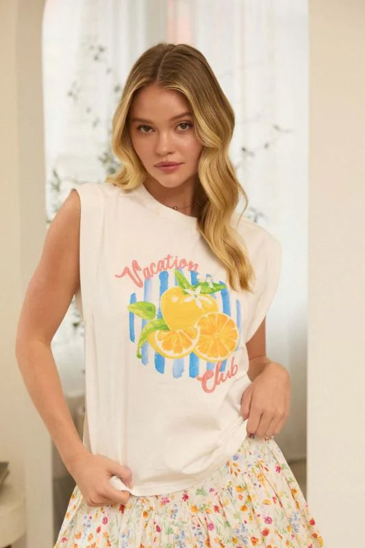 Lemon Graphic Muscle Tee