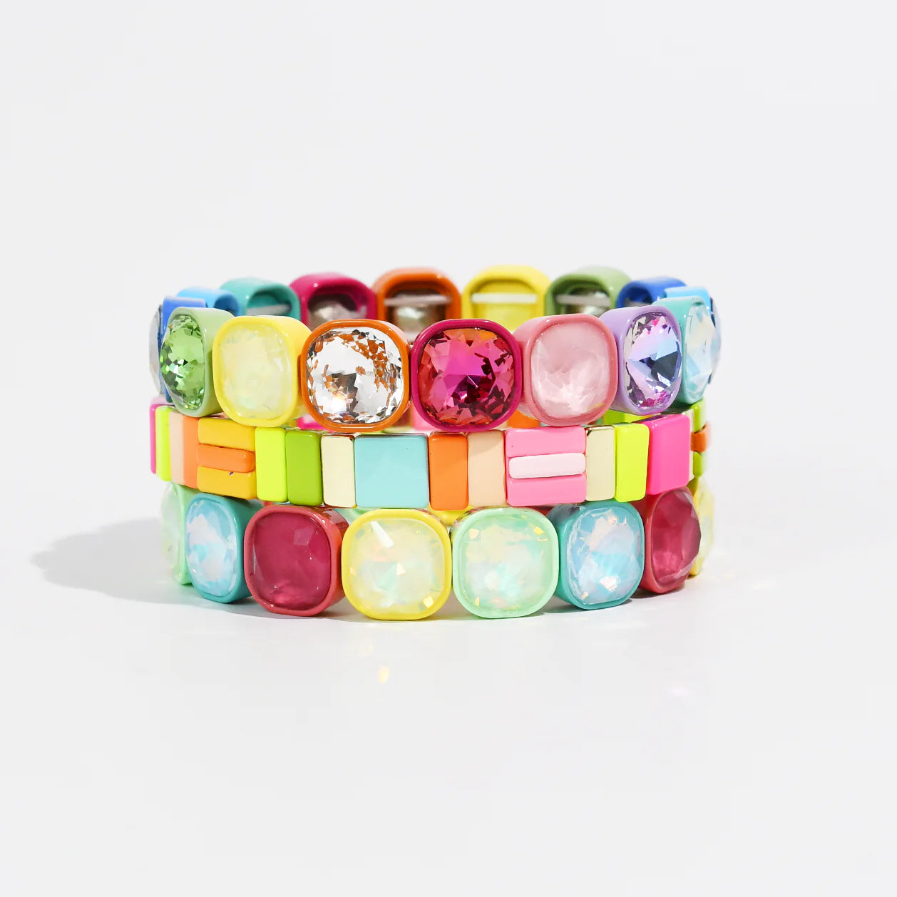 Tile Sparkle Neon Stack Bracelets