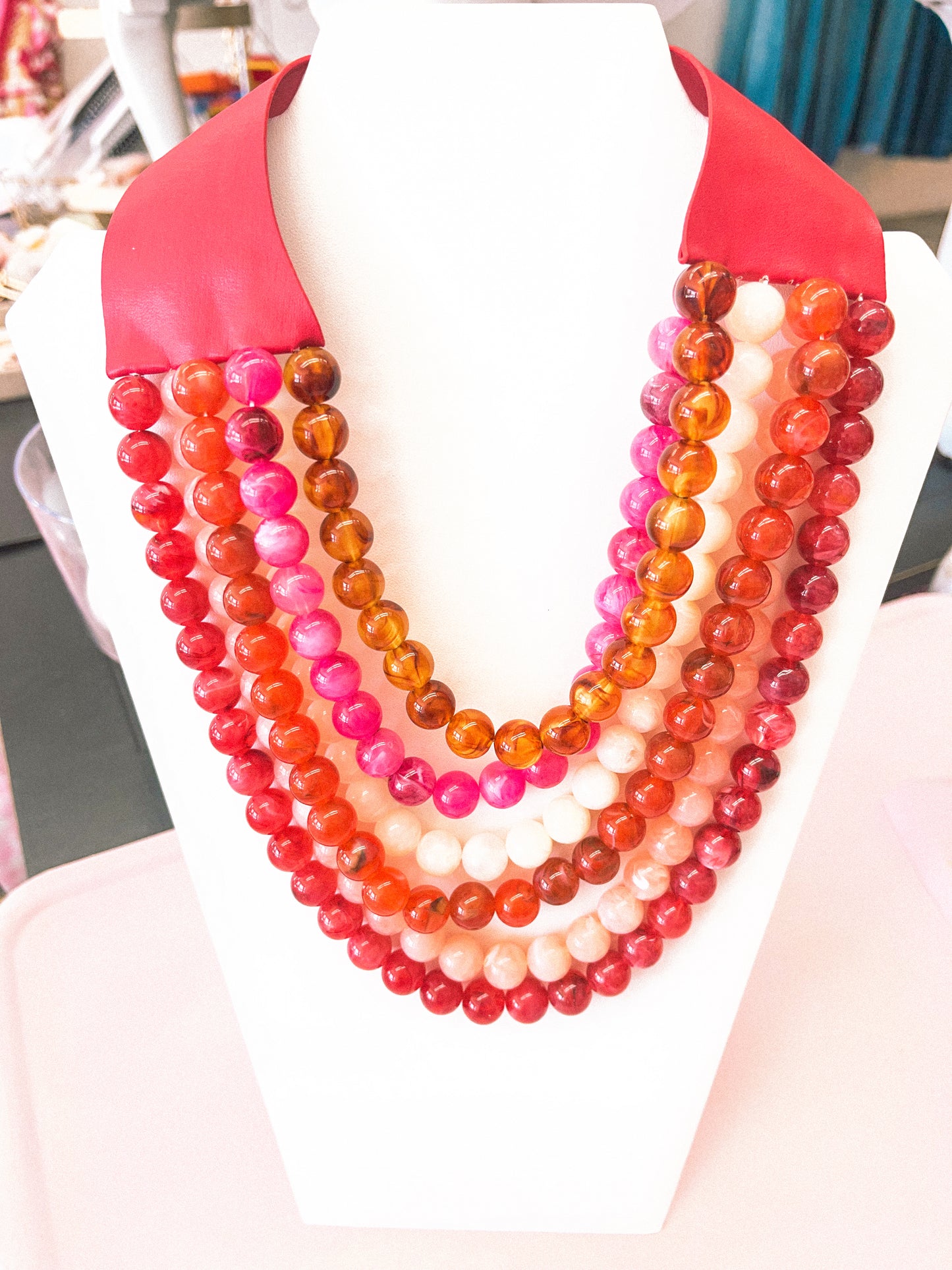 Chunky Layered Beaded Magnetic Necklace
