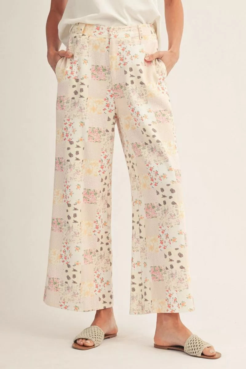 Patchwork Print Pants