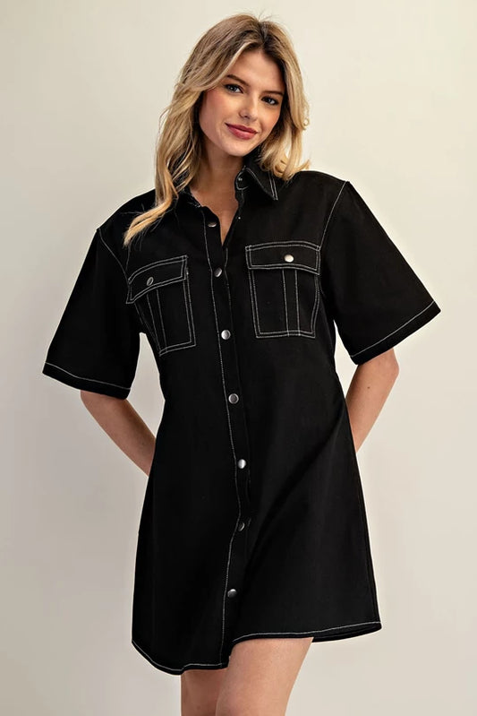 Button Down Mini Dress