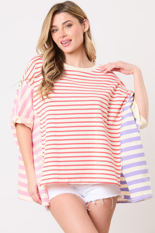 Multi Stripe Color Block Top