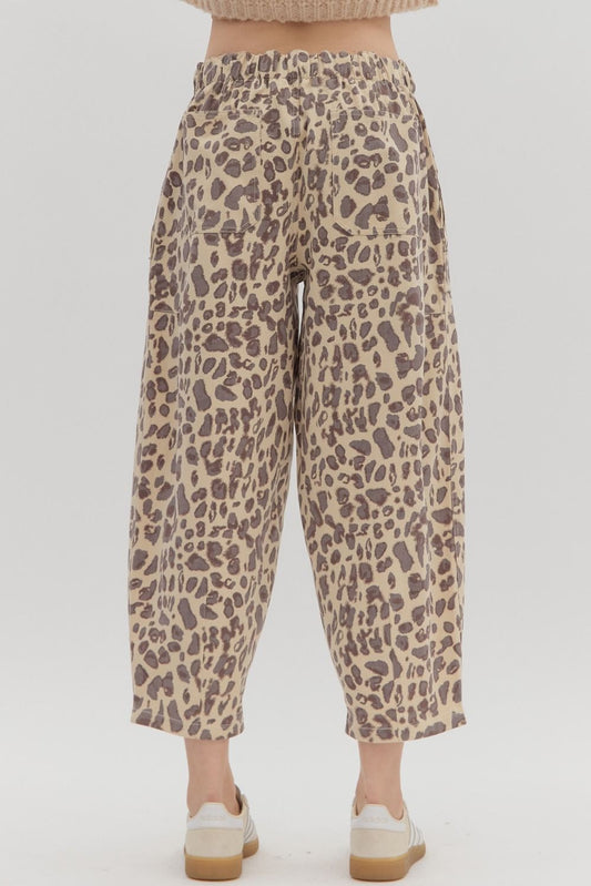 Animal Print Barrel Jean