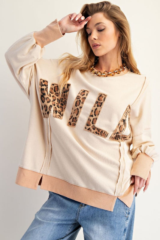 OVERSIZED WASHED TERRY PULLOVER