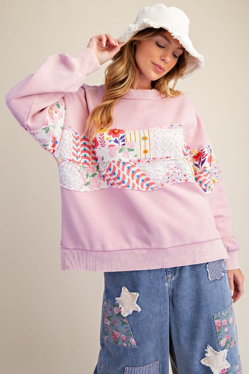 Washed Print Pullover