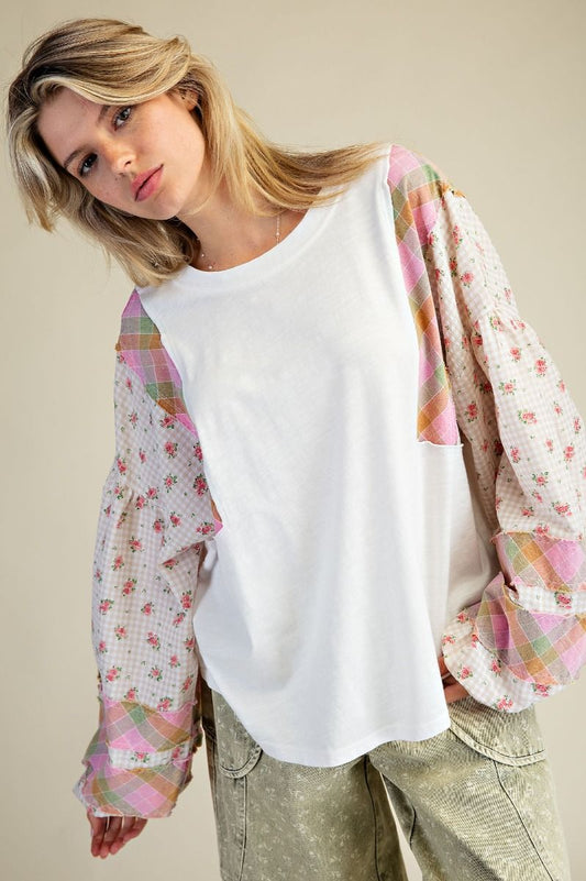 Mixed Print Floral Top