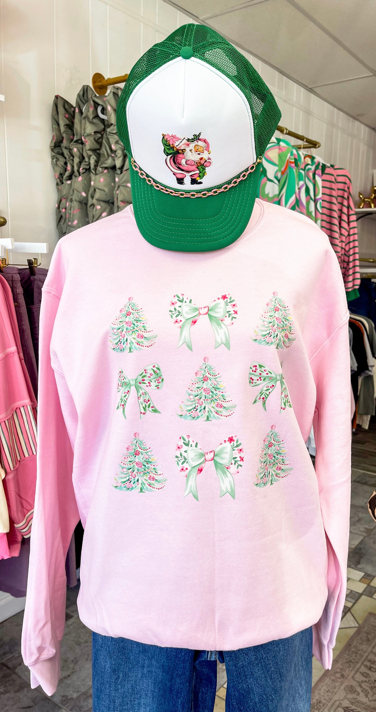 Christmas Trees and Bows Sweatshirt