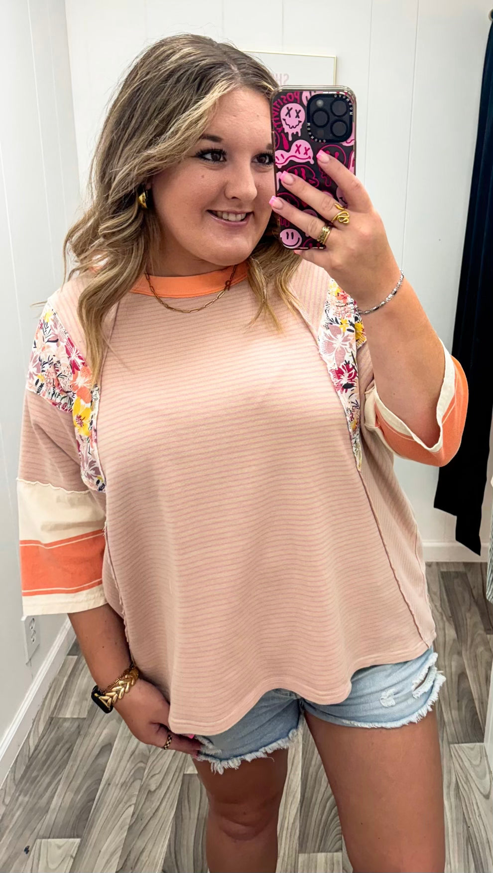 Apricot Printed Top