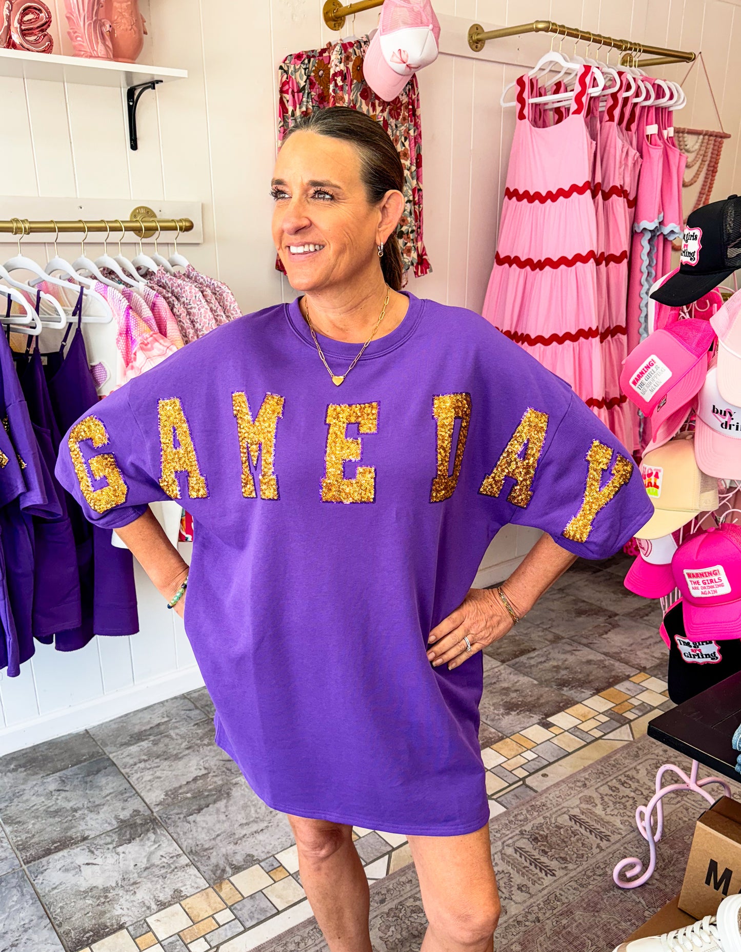 Purple/Gold Game Day Dress