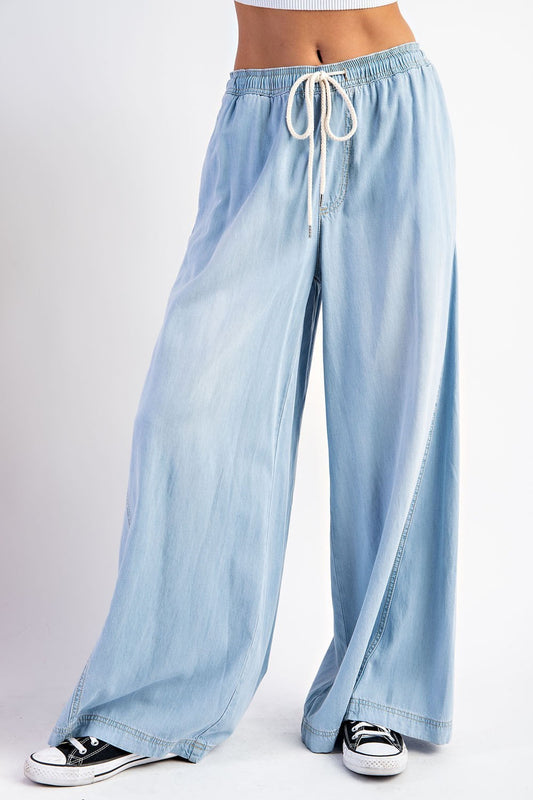 Mineral Washed Wide Leg Pants