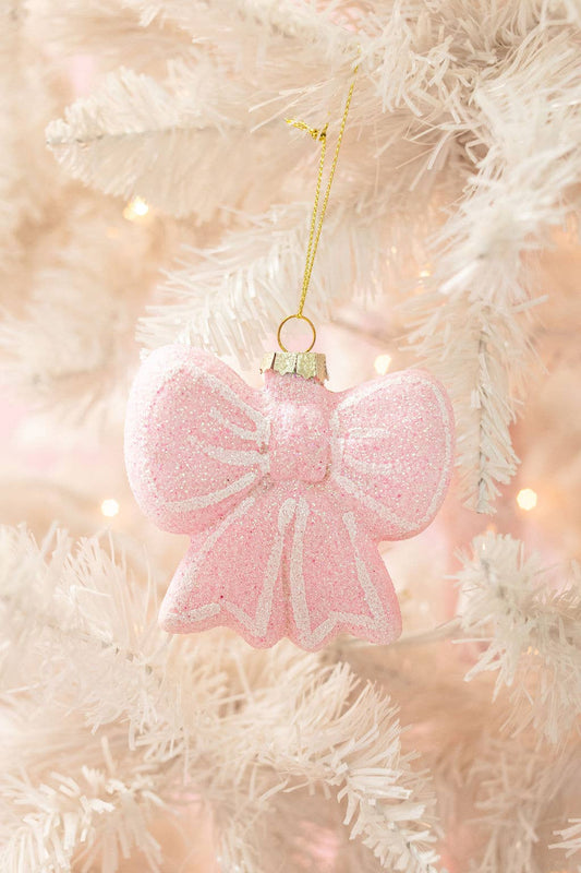 Blush & Sparkle Bow Ornament
