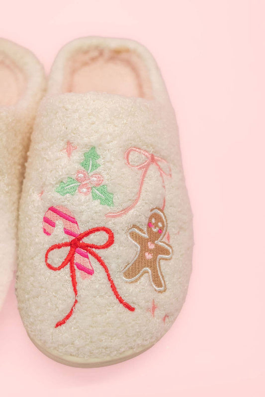 Gingerbread Bows - Christmas Sweets Slippers - Adult 4 sizes