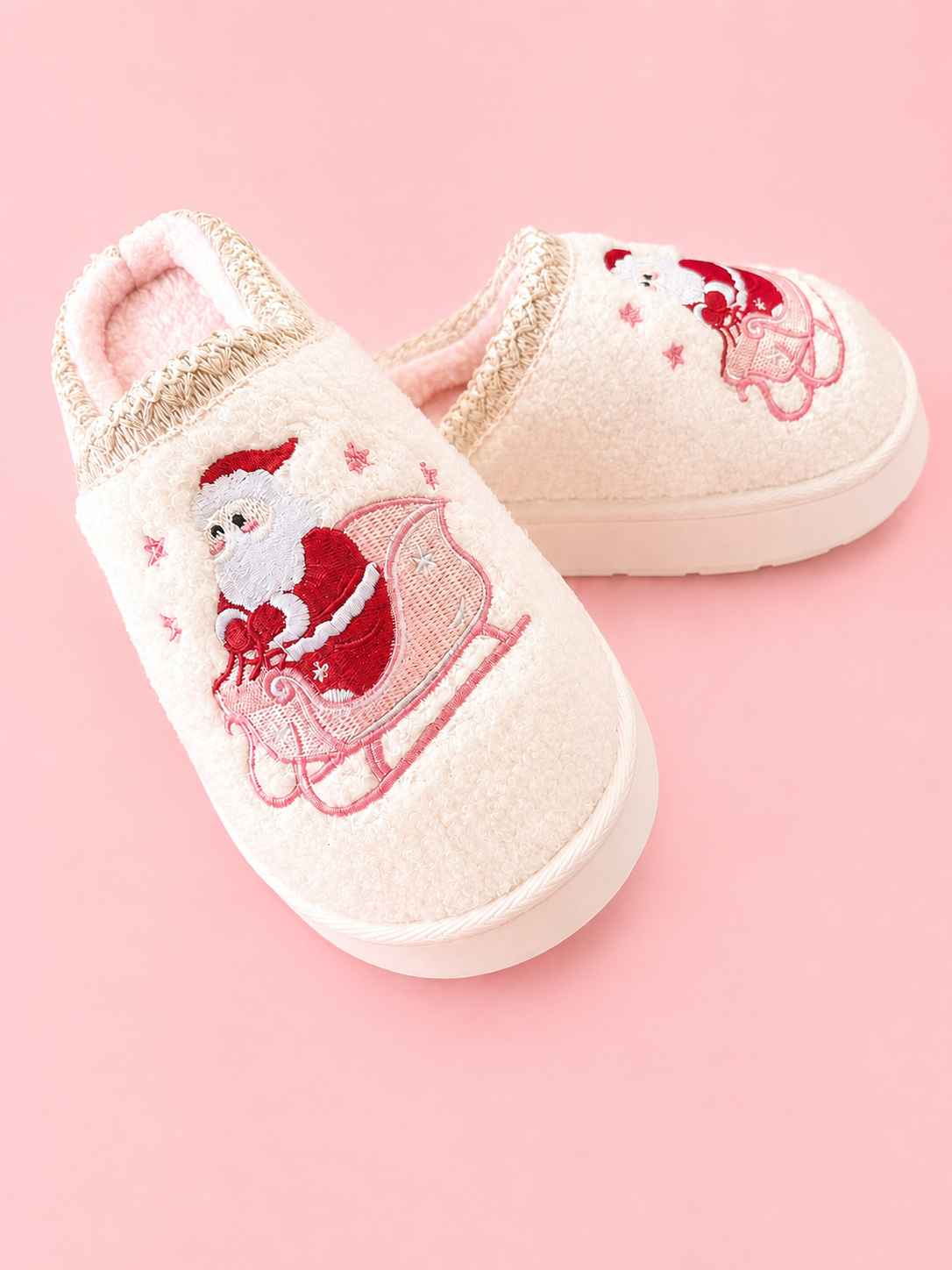 Santa's Sugar Plum Social Christmas Platform Slippers