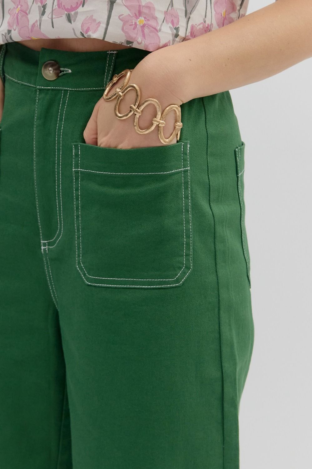 Emerald Patch Pocket Pants