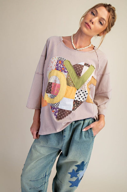 Love Patch Mineral Washed Top