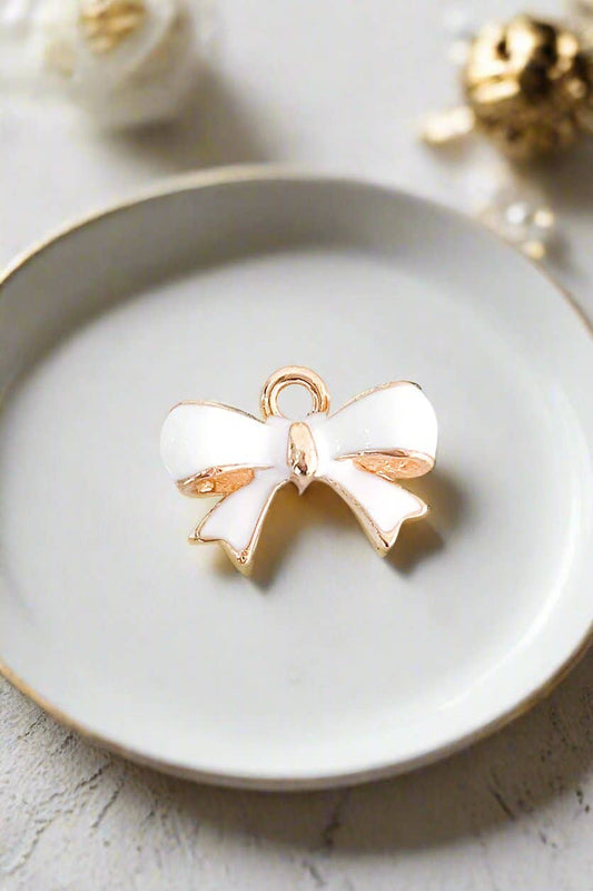 White Bow Charm