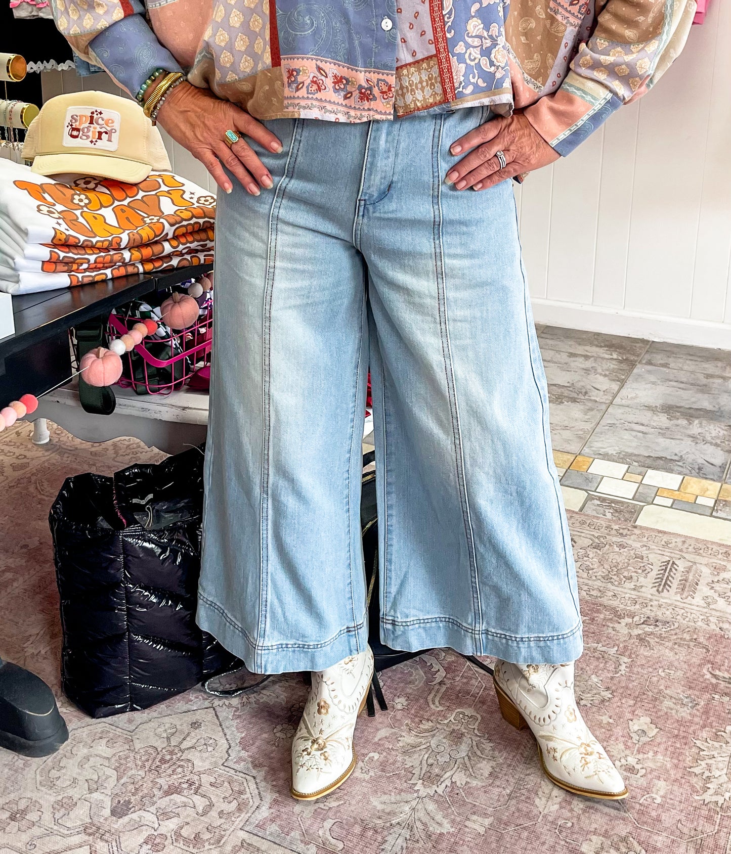 High Waist Wide Leg Denim Jean