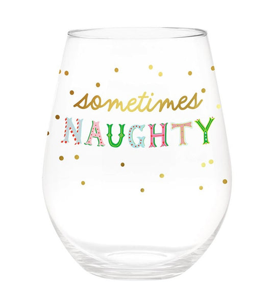 Naughty/Nice Wine Glass