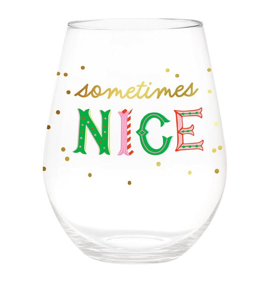 Naughty/Nice Wine Glass